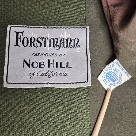 Vintage Union Made Green Dress Blazer Modern Minimalist Jacket Business Tailored - Picture 6 of 8